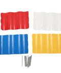 Go-To Four-Tier Stackable Cup Organizer With Wave Shape Bottle Rack colored panels and rods for assembly