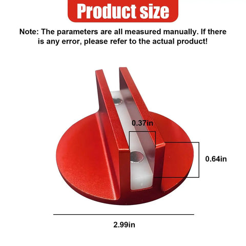 Universal Magnetic Jack Pad 0.37 Inch Slotted Jack Puck Pinch Weld Frame Rail Adapter shown with size dimensions