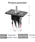 Six Pin Three Position Prewired Power Transfer Switch With Mounting Plate And Waterproof Cap Built Tough Flame Retardant Housing For Durable Safe Use In Cars Boats And More Rocker Toggle Style, 30x20x50mm