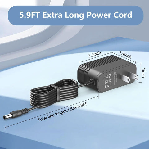 Universal 36 Volt Replacement Power Adapter For Cordless Stick Vacuum Battery Home Cleaning Gadget with 5.9FT power cord.