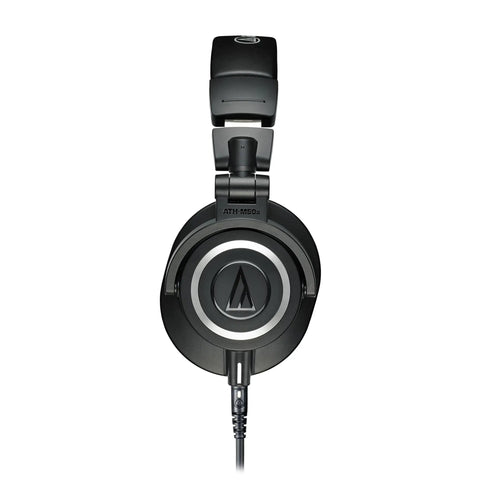 M50X Pro Studio Headphones With Detachable Cable Black Studio Grade Sound front view with detachable cable and closed-back design.
