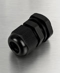 One Half Inch NPT Strain Relief Nylon Cord Grip Cable Glands Black Plastic Grommet 100 Pack Pro Grade product closeup view
