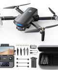 HS360S Foldable GPS Drone With 4K UHD Camera For Adults And Newbies, displayed with remote, blades, and carrying case