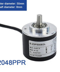 50mm Incremental Rotary Encoder With 8mm Shaft Optical AB Quadrature Two Phase Pro Grade High Resolution PPR Options 10 1024 3600 5 To 24V DC Driver Output 5V ZSP5008 2048PPR Module For Precise Motor Control
