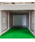 Inflatable Golf Practice Cage 5m L By 4m W By 3.3m H for indoor outdoor training with HD projection screen viewed from the front