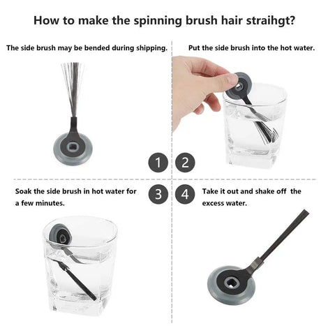 Steps to straighten side brush for 10 Pack Replacement Side Brushes And Filters For Shark ION Robot Vacuum Models R85 RV850.