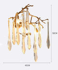 Swoon Worthy Glass Crystal Ceiling Pendant Light Featuring A Slick Copper Wireframe And Warm Brown Country Charm To Give Your Living Room Instant Swagger And Cozy Bedroom Vibes Plus Energy Saving Efficiency, 450x500mm, glass and copper.