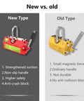 Comparison of new Rock Solid Heavy Duty Magnetic Lifter With Release Handle For Flat Plate Steel And Round Bar Works Like A Dream At Six Thousand Six Hundred Pounds No Sweat Guaranteed Tough As Nails Performance In Any Garage Or Job Site design versus old type.