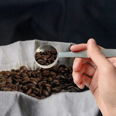 Two In One Coffee Scoop And Measuring Spoon 304 Stainless Steel With Pressed Bottom For Grinding And Pressing Coffee Beans 15 Ml Silver