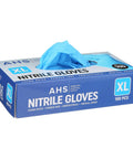 Heavy Duty Chemo Rated Nitrile Exam Gloves In X Large Fit With 1000 Powder Free Count, blue box with gloves.