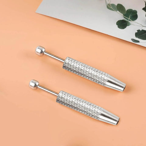 2 Pack Piercing Ball Grabber Tool For Changing Jewelry, Stainless Steel Flat Back Earring Applicator with Anti Slip Handle