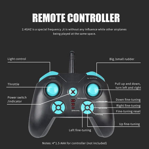 Remote controller for RC Airplane A380 Four Motor Two Point Four G Remote Control Plane With LED Lights Crash Resistant EPP Airliner