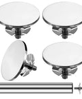 4 Pack Clothes Rod Stops End Caps Made Of Durable Metal Brackets For Round Clothing Rods, Shelf And Rod Storage End Caps, Replacement Ends For Closet Rods, Easy Install No Fuss Quick Fit. 1 1/4 inch chrome-plated metal round rod end caps