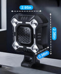 2 In 1 Bike Horn With Headlight 118dB Loud Bicycle Bell USB C Rechargeable Three Light Modes IP65 Waterproof DIY Dope Customizable Ringtone Bike Bell For Mountain Road E Bike Scooter with dimensions 2.95in x 2.36in x 0.98in shown.