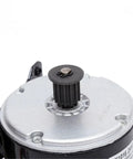 Close-up of the 24V 300W DC Motor Integrating A Synchronized Pulley And Lightweight Gear Reducer My1016 for electric scooters.