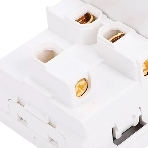 Sleek White Wall Outlet With Matching Backplate 15 Amp Electrical Receptacle showing internal connectors and clean design.