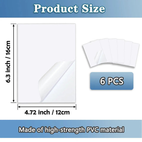 Self Adhesive Vinyl Siding Patch Kit For Quick Fixes Cover Cracks Holes And Blemishes On Exterior Siding PVC Fence Patches Easy Peel And Stick 6 Patch Set For Home Repair showing 6 patches, size 6.3x4.7 inches