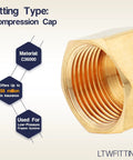 Three Eighths Inch Brass Compression Cap For Tubing Fittings Pack Of Sixty Durable Brass Cap Fits Three Eighths Inch Outer Diameter Lines Built To Last And Great For DIY Pros In Copper Or Plastic Plumbing Home Renovations with specifications