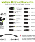14 DC tips for Versatile Adjustable DC Power Supply 3V To 36V 4A 144W With LCD Display, including connectors and polarity converter.