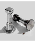 Pro Grade Stainless Steel Espresso Tamper Kit With Auto Rebound For 51 53 And 58 Mm Portafilters, showing two tamper types.