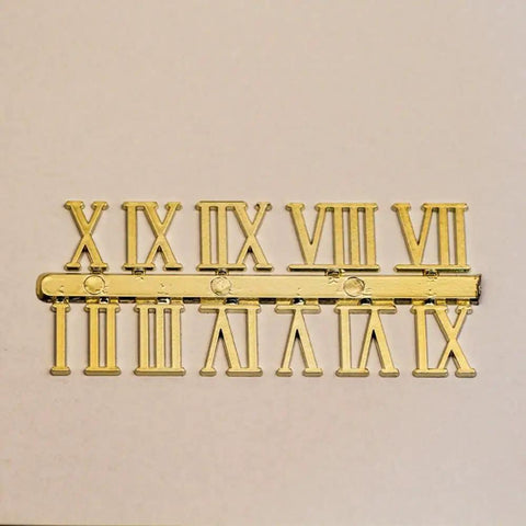 Gold Roman numerals from Quartz Clock Numerals Replacement Set Not Self Adhesive For Clock Repair And DIY Wall Clocks