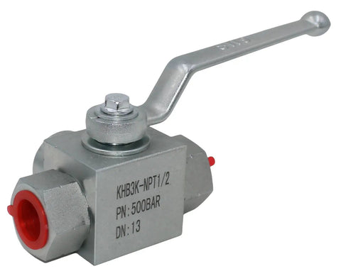Half Inch NPT 3 Way Shut Off Hydraulic Ball Valve 7250 PSI High Pressure Workhorse For Fluid Control And Line Switching Durable Silver Finish L Born Model