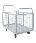 1800 Lbs 4 In 1 Convertible Platform Cart Truck Utility Transport Trolley With Beefy Steel Frame And Easy Steering 2 Swivel Braking Wheels And 2 Directional Wheels For Heavy Loads, gray steel mesh cart