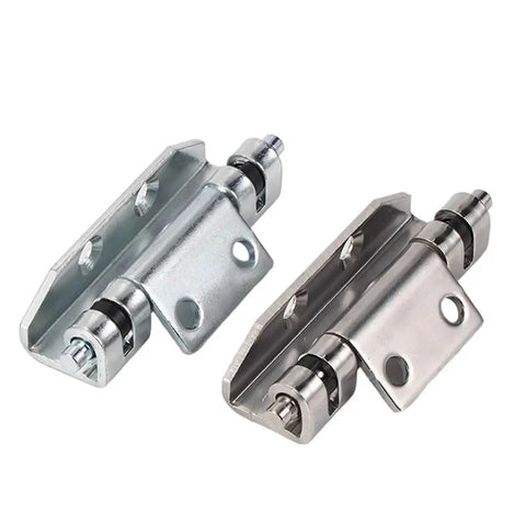 Rock Solid Heavy Duty Door Hinges For Industrial Distribution Box Switchgear Built Tough With Premium Stainless Steel For Flawless Operation And Serious Long Term Reliability Single Packaged Unit, showing two stainless steel hinges.