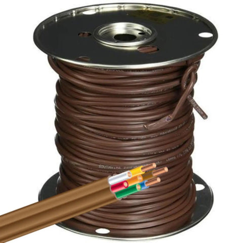 250 Ft 18/7 Brown Solid Copper CL2 Thermostat Wire Pro Grade for HVAC Controls and Alarm Systems Sunlight Resistant Brown PVC Jacket