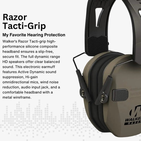 Ready For The Range Badass Electronic Earmuffs Featuring Active Dynamic Sound Suppression And Crisp Hd Audio Amplification Sharp Tactical Hearing Protection Kit Includes Comfortable Rubber Headband Carry Case Bundle