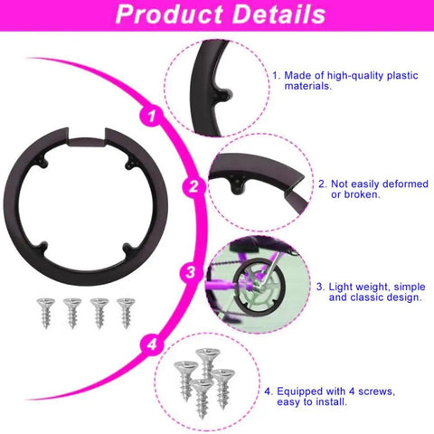 Sprocket Guard Chain Cover for Bicycle Lightweight Crank Ring with four screws easy install protects chain from scratches.