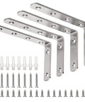 Heavy Duty Beefy Stainless Steel Shelf Brackets Pack Of Four For 5X3 Inch Right Angle Corner Supports 35lb Per Pair