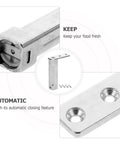 Heavy Duty Stainless Steel Refrigerator Door Hinge For Fridge And Freezer Keeps Doors Shut To Lock In Freshness, Durable Metal Replacement With Smooth Operation, Easy Install, Reliable Fix M5, automatic close, screws included