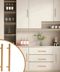 Cabinet with Six Pack Beech Wood Drawer Pulls 160mm Center-To-Center 9.2 Inch Length 15mm Diameter 32mm Projection