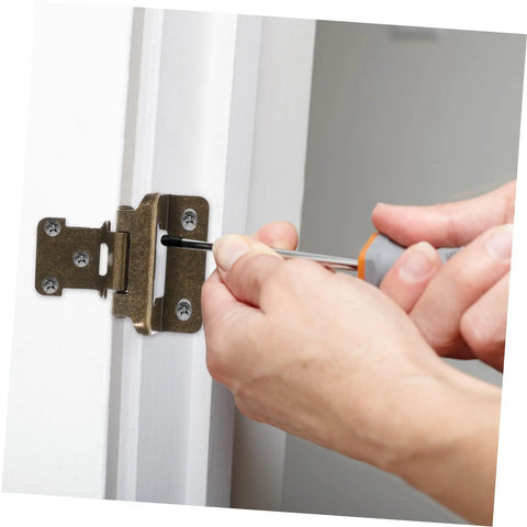 Installing 4 Pack Self Closing Cabinet Hinges With Brushed Metal Finish Soft Close Overlay For Frameless Kitchen Cabinets.