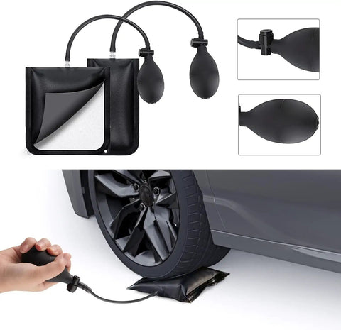 Essential 18 Piece Car Tool Kit With Carrying Bag Pro Grade Heavy Duty Auto Repair Tools Set with airbag tire lift under car wheel