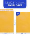 Open End Manila Envelopes 7.5 By 10.5 Inches Yellow 100 Pack With Peel And Seal Closure heavyweight kraft construction