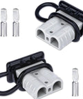 Two Pack 50 Amp Quick Connect Battery Cables For Anderson Style Ports with connectors, heavy duty design for 12V, 24V, 36V units.