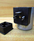 24V DC Solenoid Coil Single Pack G745-4-A (G7454A) 18W shown with connector, for hydraulic valves, compatible with Rexroth Bosch systems