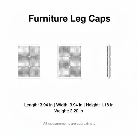 Diagram of thickened furniture leg caps dimensions in inches. Thickened Furniture Leg Caps Protectors For Hardwood And Tile Floors Slip On Chair Glides That Stop Scratches And Scuffs Quiet Durable Floor Guards Living Room Dining Area And Home Office.
