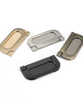 2 Pack Flush Pull Handles Black Concealed Installation Invisible Flip Drawer Pulls For Cabinets And Furniture in four colors