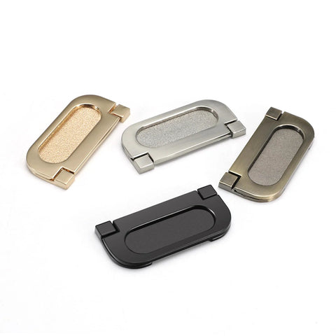 2 Pack Flush Pull Handles Black Concealed Installation Invisible Flip Drawer Pulls For Cabinets And Furniture in four colors