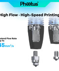 Thin Wall Titanium Alloy Heat Break For 3D Printers With Ultra High Flow 45 Mm3 Per Second 280 Degree UHF Black Zero Clogs