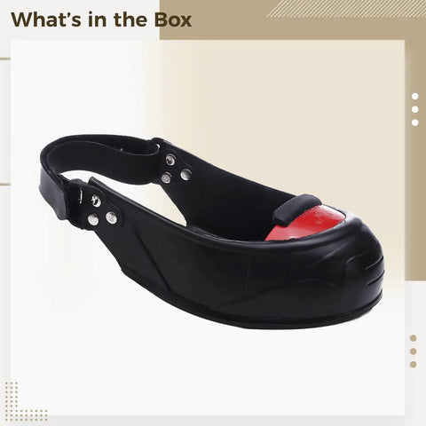 Tough As Nails Slip Resistant Overshoes With Aluminum Alloy Toe Guard And Shock Absorbing Rubber Sole Featuring Quick Release Buckles For No Sweat Emergency Removal On Any Jobsite