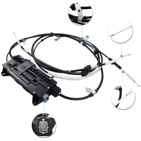 No Hassle Rear Electric Parking Brake Actuator Module For Land Rover Range Sport 2010 2016 with cables and connectors.