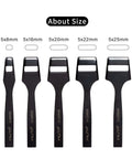 Boss Grade Oblong Leather Belt Hole Puncher And Oval Hole Cutter For Strap Watch Bands, size comparison guide, 5x20mm tool in center