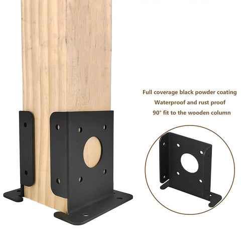 Heavy Duty Adjustable 4x4 Fence Post Anchor Base Brackets Kit For Decks Pergolas Railings Handrails And Mailboxes Floor Flange Mounts 8 Pack Sturdy Metal Construction With Powder Coat Finish Built Tough For Outdoor Use