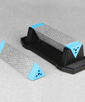 Diamond Whetstone Knife Sharpener With 3 Grit Levels 150 Coarse, 325 Medium, 1200 Extra Fine, shown with diamond-coated plates.