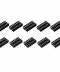 DIP IC Socket Adapters Set 2.54mm Pitch 2 Row With 14 And 16 Flat Pins For Soldering On PCBs 40 Piece Pack, top view of sockets