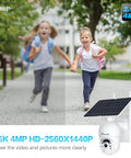 Rugged Solar Wireless Security Camera With 2.5K 4MP Clarity Outdoor Battery Powered 10000mAh highlighting kids' clear image